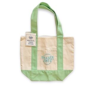 NEW Trader Joe’s Mini Mint Green Tote
Bag Pastel Canvas Bag Reusable Easter NWT